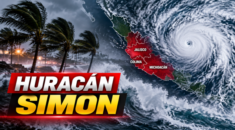 Alertan por Impacto del Huracán Simon en Costas de Colima y Michoacán